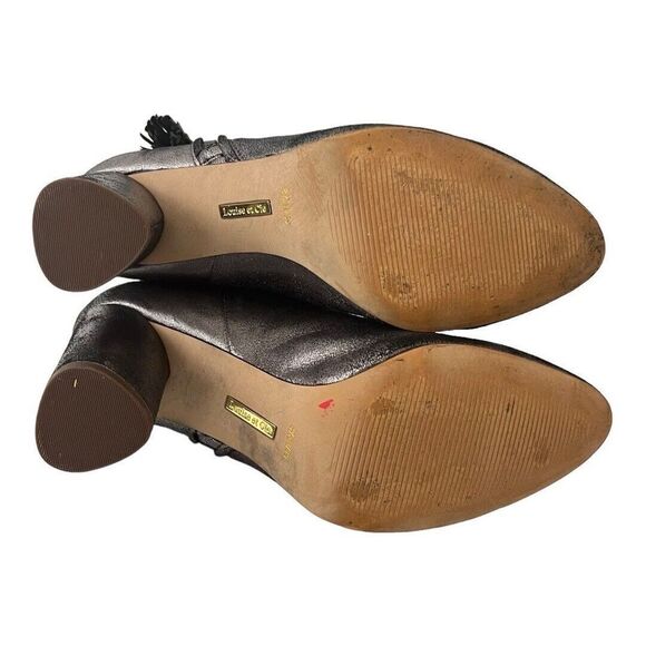 Louise Et Cie Size 8.5 Zirelle Petrol Silver Nubuck Leather Ankle Booties - Picture 6 of 7